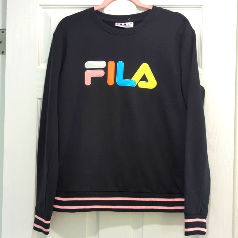 FILA Pastel Spellout Retro Crew Neck Pullover